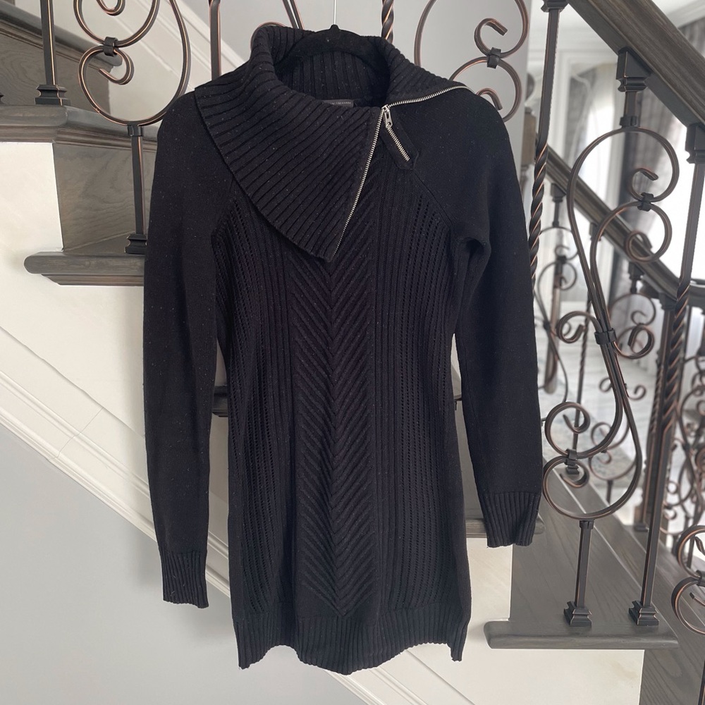 A/X Armani Exchange Women’s Long Black Ribbed Sweater Tunic Size Small